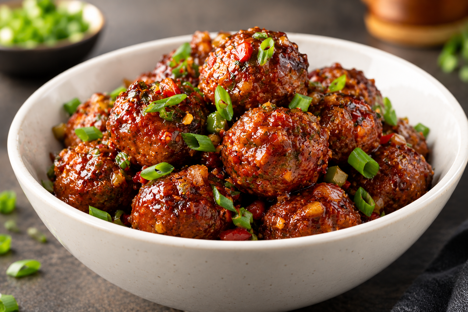 Vegetable Manchurian in a dark sauce